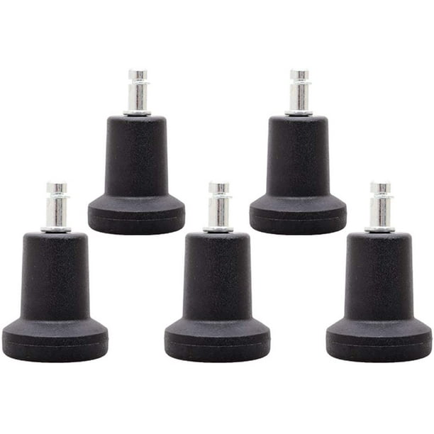 Ruedas deslizantes de repuesto para silla de oficina, silla de oficina, ruedas giratorias, ruedas giratorias para ruedas fijas fijas con parte inferior de goma suave en lugar de para oficina, hogar, 5 unidades BANYUO Electrónica