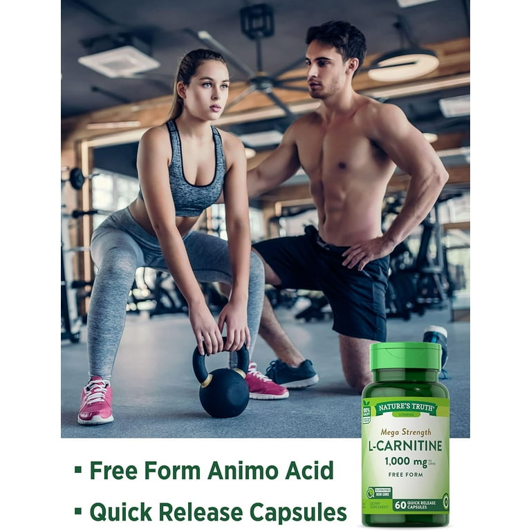 Nature's Truth L Carnitine 1000mg | 60 Capsules | Non-GMO, Gluten
