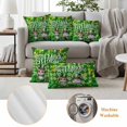thumbnail image 6 of St. Patrick's Day Pillow Covers 2 Pack Watercolor Green Hat Cat Rabbit Shamrocks Green Plaid Pillowcase Waterproof Outdoor Throw Pillow Cover for Patio Balcony Rectangular Cushion 20”x12”, 6 of 9