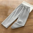 thumbnail image 2 of Lenpel Girls' Sweatpants Casual Loose Elastic Waist Drawstring Wide Leg Joggers Baggy Lounge Pants with Pockets 4-17 Y, 2 of 3