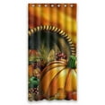 thumbnail image 1 of Cortina de ducha de baño ABPHQTO de calabaza de Halloween 90x180 cm anillos incluidos poliéster impermeable, 1 of 1