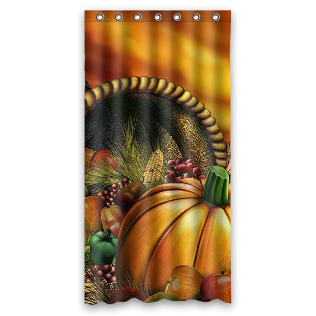 Cortina de ducha de baño ABPHQTO de calabaza de Halloween 90x180 cm anillos incluidos poliéster impermeable