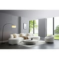 thumbnail image 2 of Retro Curved Sofa - Modern White Boucle Fabric & Silver Metal Base - Stylish Living Room Seating, 2 of 5