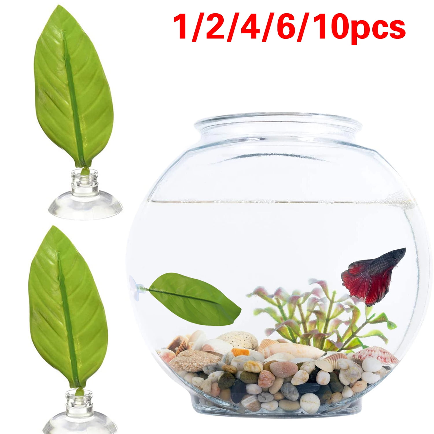10PCS Betta Fish Leaf Pad Betta Fish Hammock Betta Fish Tank Accessories Toys Decoration Suitable For Large And Small Tanks Aquariums