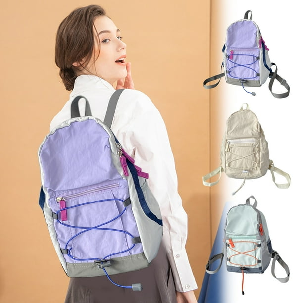 Mochila para estudiantes (1 unidad) 31 x 18 x 10 cm mochila de viaje de poliéster duradera ligera compacta y plegable para estudiar ir a la universidad hacer senderismo y