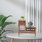 NUOLUX Indoor Plant Stand Wooden Flower Vase Stand for Room 5.62X4.91X2.36in 1Pcs
