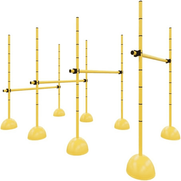 Power Systems Adjustable Plyo Hurdles Set of 4 – Training Hurdles for Agility & Speed, Yellow
