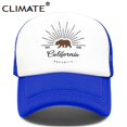 thumbnail image 1 of CLIMATE California Trucker Cap Bear California Republic Flag Caps Men Women Hip Hop Funny Hat Baseball Cap Cool Summer Mesh CapKid 52to55cm Head Gao Jinjia LED, 1 of 2