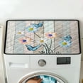 thumbnail image 5 of ZIATUBLES Butterfly Daisy Wood Grain Washer Dryer Countertop Cover Pad Stain Resistant Washing Machine Dust Cover Mat Top Loader for Laundry Room Kitchen Home Decor Accessories, 24" x 19.7", 5 of 7