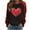 Red 08, variant on Womens Hearts Print Tunic Tops Crewneck Raglan Long Sleeve Loose Valentines Day Sweatshirts Pullover Blouses (2XL, Red 07)