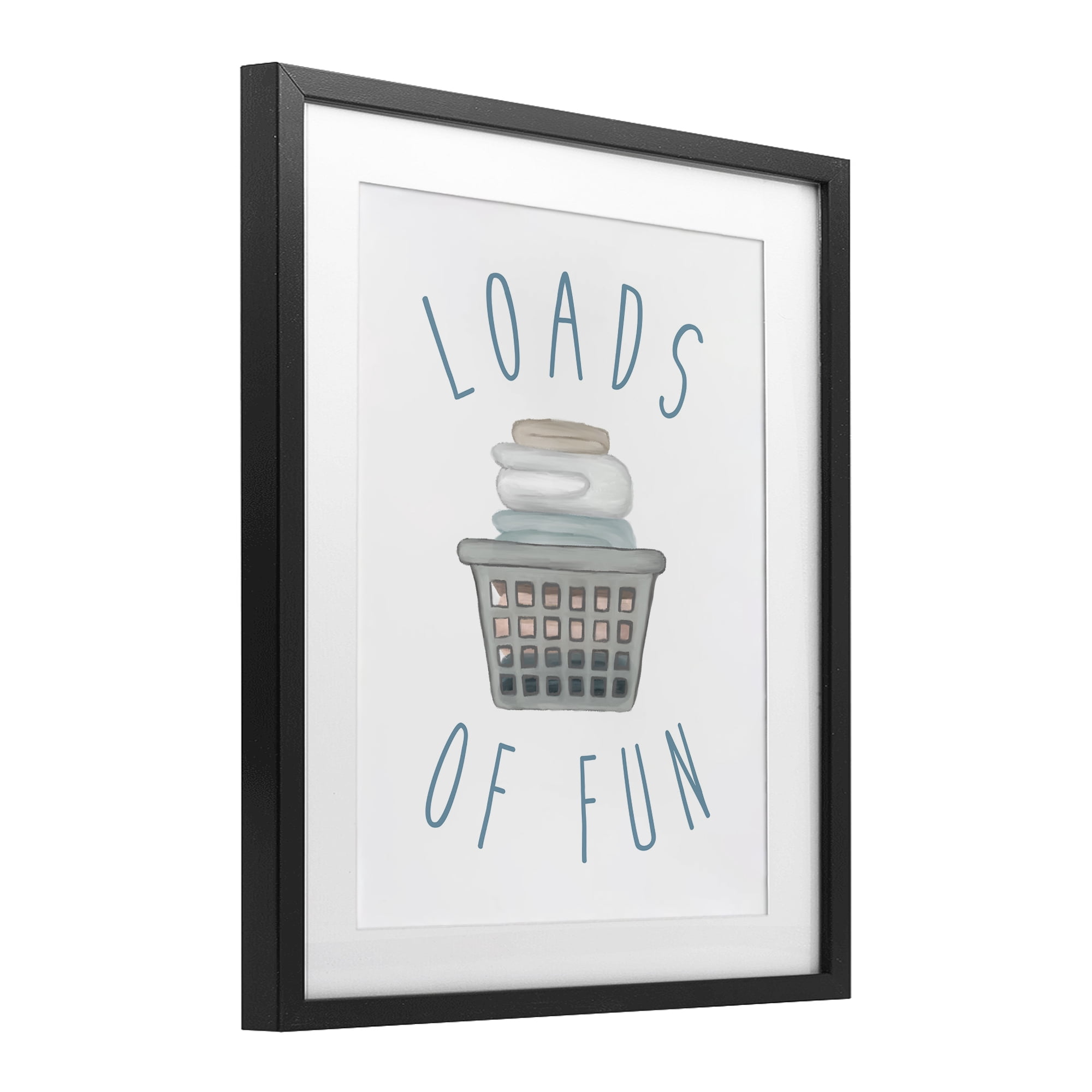 Stupell Industries Loads Of Fun Laundry Basket Black Framed Print Under Glass, design by Elizabeth Medley