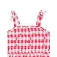 thumbnail image 2 of Wonder Nation Baby and Toddler Girl Ruffle Swim Cherry Plaid Tankini, 2-Piece, Sizes 12M-5T, 2 of 3