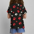 thumbnail image 5 of AUNVITO Unisex Kids Casual Dog Paw Print Round Neck Short Sleeve T-Shirt Summer Graphic Tee Playful Style, 5 of 7