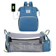 Movsou Diaper Bag Baby Bag Nappy Bag with Changing Station Stroller Straps Thermal Pockets Large Capacity Backpack Waterproof Dark Blue