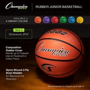 Champion Sports Rubber Junior Basketball, Heavy Duty - Pro-Style Basketballs, Various Colors and Sizes - Premium Basketball Equipment, Indoor Outdoor - Physical Education Supplies (Size 5, Purple)