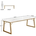 thumbnail image 2 of Finmind 78.74" Extra Long 2-Person Desk, Wooden Double Computer Table with Faux Marble Top, White & Gold, 2 of 7