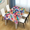 thumbnail image 4 of Yayeee Tablecloths 60" x 90" Rectangle Wrinkle Resistant Party Table Cover, Blue Colorful Circles, 4 of 8