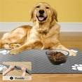 thumbnail image 4 of Pet Feeding Mat-Absorbent Pet Placemat for Food and Water Bowl, with Waterproof Rubber Backing, Quick Dry Water Dispenser Mat for Dog and Cat,20X12 in （Silver）, 4 of 7