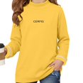 thumbnail image 4 of Girls Warm Undershirts Fleece Crew Neck Loose Fit Pullover Soft Long Sleeve Fall Winter Casual Outfits Yellow 3-4Years, 4 of 6