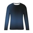 thumbnail image 5 of Xzbqbs Shirts for Men Long Sleeve Casual Loose Gradient Color Print Crewneck Sweatshirt Lightweight Gym Workout Pullover Tops for Men, 5 of 5