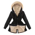 thumbnail image 1 of Abrigo de moda casual chaqueta de algodón chaqueta con capucha de longitud media a larga chaqueta de algodón de pelo de cordero de invierno para mujer, 1 of 6