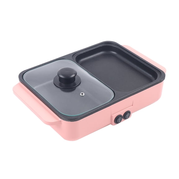 1200w Portable Smokeless Electric Shabu Hot Pot BBQ Grill Non-stick Cooking Pan 2 in 1 | Electric Barbecue Hotpot Pan