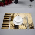 thumbnail image 2 of MKHERT Vintage Musical Violin Piano and Music Notes Placemats Table Mats for Dining Room Kitchen Table Decoration 12x18 inch,Set of 4, 2 of 4
