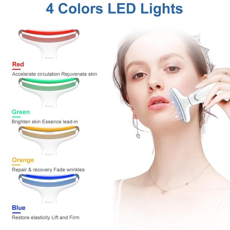 Neck Face Beauty Device, Red Light Therapy for Face and Neck, 4