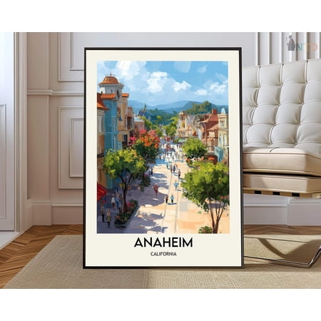 Anaheim California Travel Poster, Unframed Paper Poster 8x10in