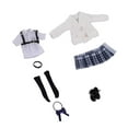 thumbnail image 1 of KLKCMS 1/12 Female School Uniform Set Action Figure Clothes for 1/12 Action Figures Plaid, 1 of 9