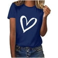 thumbnail image 2 of SOOMLON Valentine's Day Tshirt Women Lover Valentines Gift Comfy Short Sleeve Round Neck Shirts Funny Love Heart Graphic Tees Fashion Holiday Outfits 2025 Blue XL, 2 of 6