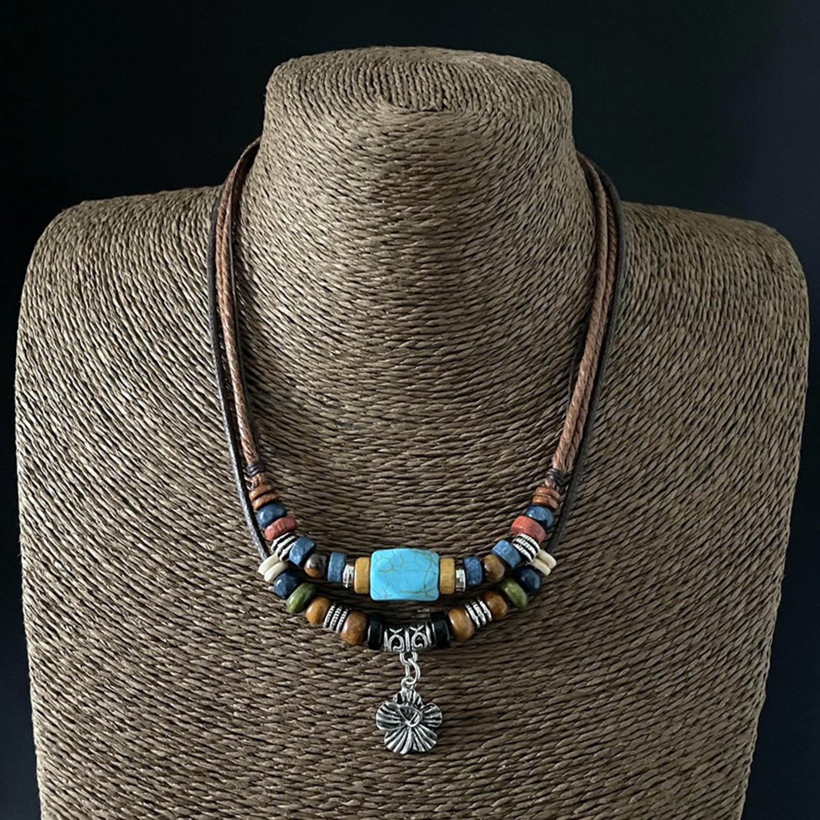 Spirit Of The West Mens Buffalo Horn-Shaped Turquoise Pendant Necklace  Featuring 24K-Gold Ion Plating