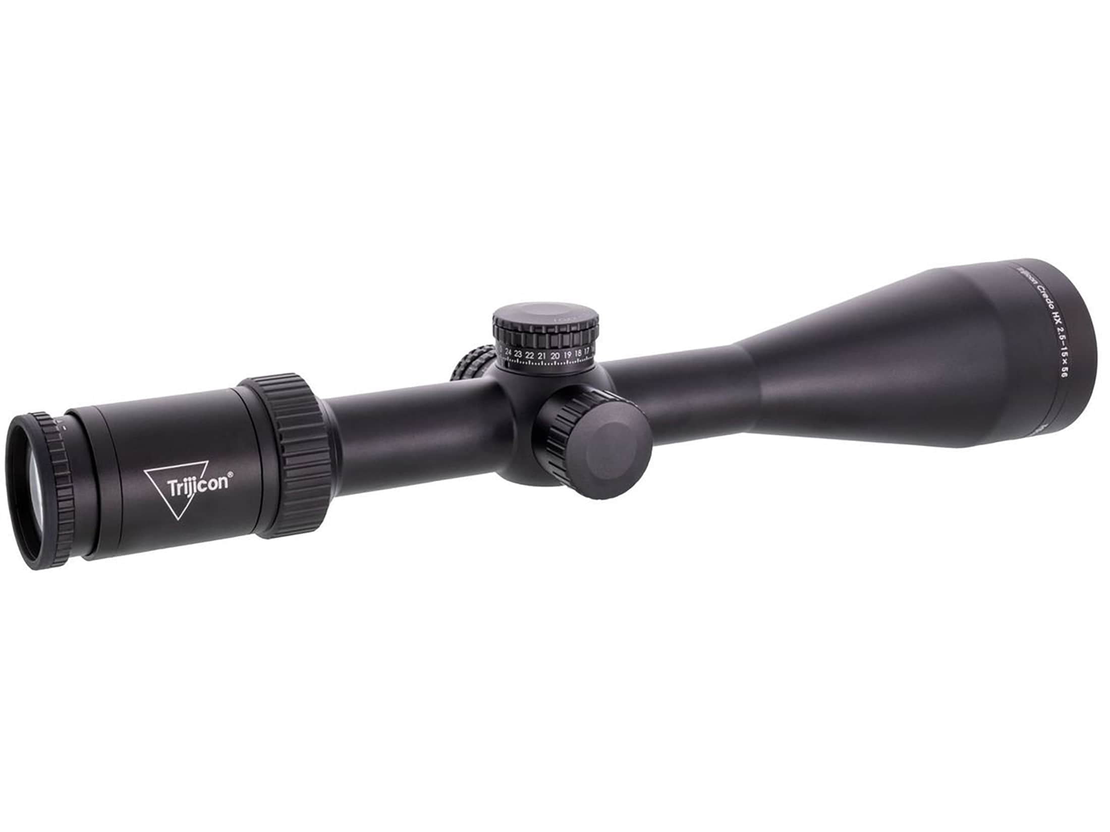 Trijicon Credo HX 2.5-15x56mm 30mm Tube Rifle Scope, Second Focal Plane, BDC Hunter Holds Reticle, Satin Black