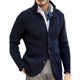 thumbnail image 3 of Elegante y cálida, perfecta para citas o fiestas. Chaqueta informal de cuello alto y escote en V en azul oscuro, talla 3XL, 3 of 6