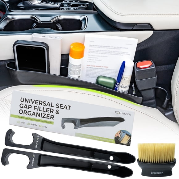 Organizador para rellenar huecos para asientos de coche ECOMORA con cepillo de limpieza