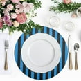 thumbnail image 4 of Ryvnso Blue and Black Stripes Round Plate Mats Dining Table Placemat Set of 4 for Holiday Decoration, 4 of 7