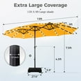 thumbnail image 6 of Alpha Joy 15ft Extra Large Outdoor Patio Double-Sided Umbrella with Solar Lights & Umbrella Base, Gold Yellow, 6 of 6