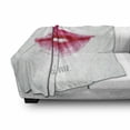 thumbnail image 3 of Kiss Soft Flannel Fleece Throw Blanket, Watercolor Style Woman Lips with Pink Lipstick and Kiss Me Words, Cozy Plush for Indoor and Outdoor Use, 50" x 70", Pale Grey Hot Pink, by Ambesonne, 3 of 6