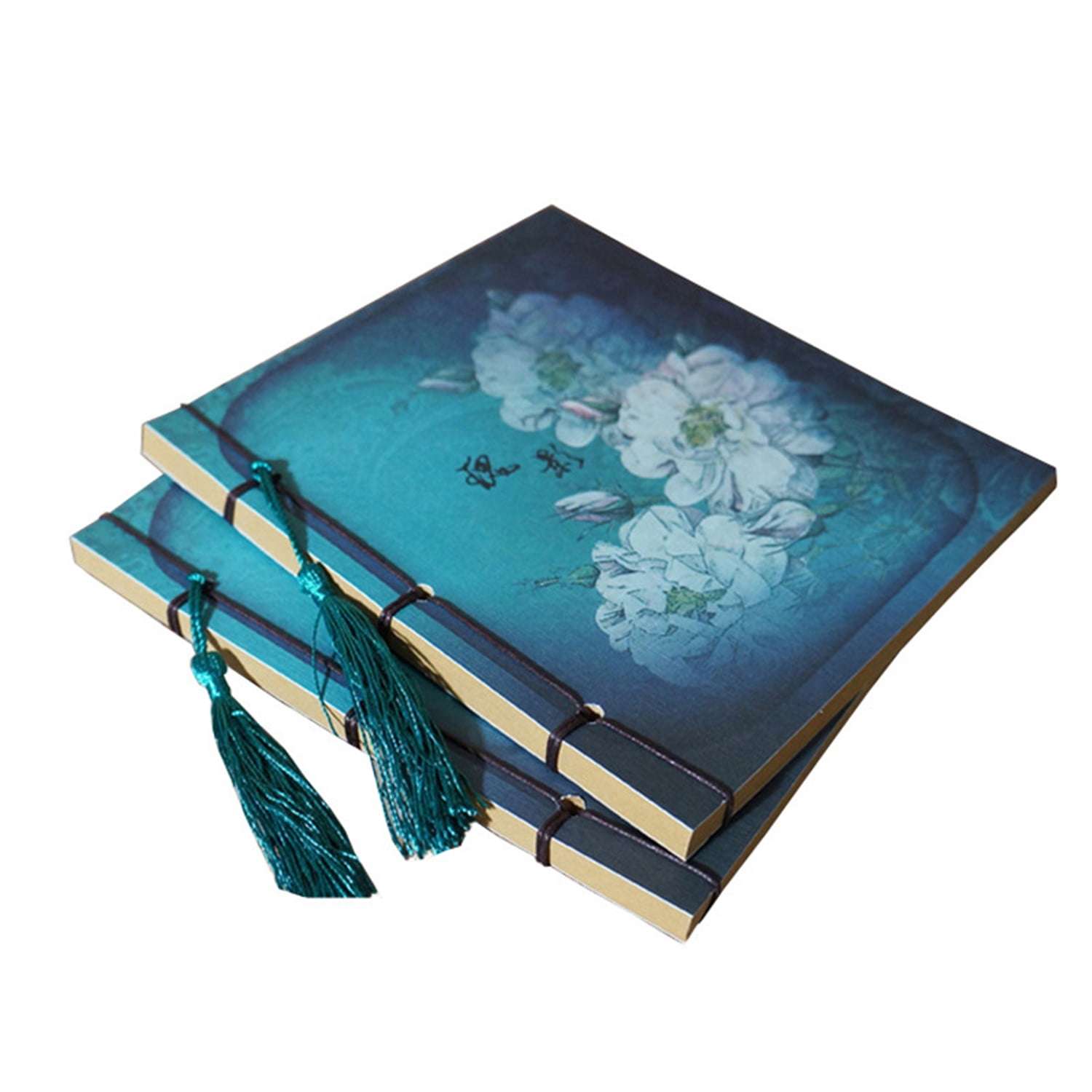 Amdohai Retro Flower Pattern Notebook Manual Threading Notebook 75 Sheets Blank Kraft Paper Portable Handmade Sketchbooks