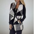 thumbnail image 2 of West Loop Buffalo Plaid Vest, Women's Sleeveless Black and White Vest, One Size, 2 of 2