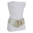 thumbnail image 4 of New Women Light Gold Champagne Color Elastic Waistband Belt Metal Hook Buckle S M, 4 of 12