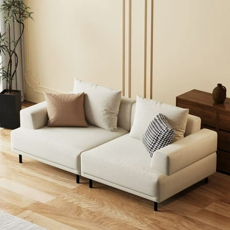 NessCarsti Modular Sectional Sofa & Loveseat Living Room Furniture Sets, 2-Seat, Beige