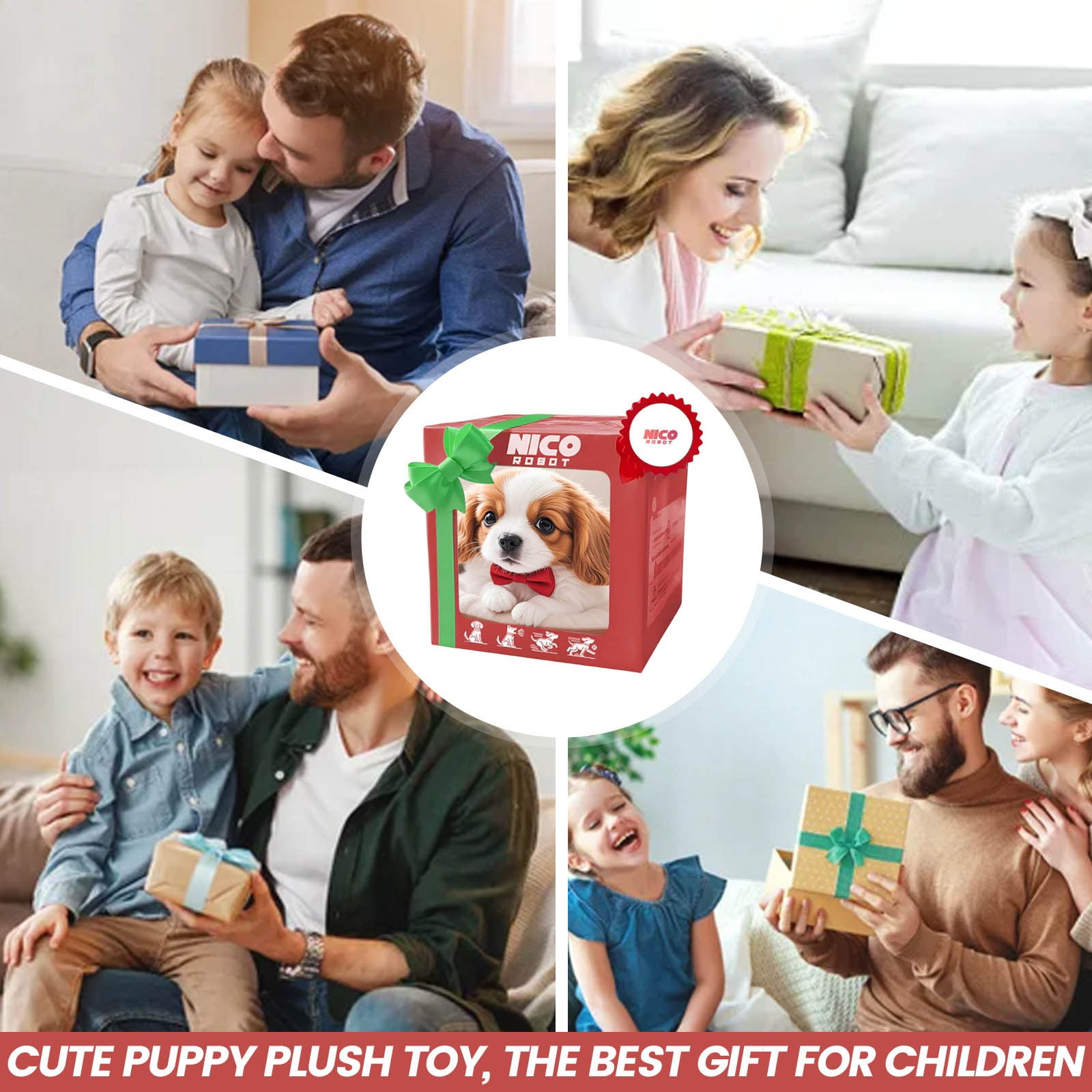 Smart Robot Dog - Realistic Robotic Puppy That Walks, Barks & Wags Tail, Interactive Ai Pet Dog Toy for Kids & Adults, Nico Electronic Puppy Dogs That Acts Like a Real Dogs for 2025 (A)
