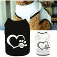 thumbnail image 2 of Apparel for Dog Cat, Spring Summer Cotton Heart Paw Design Dog Puppy Vest Pet Apparel, 2 of 8
