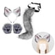 thumbnail image 5 of Juego de 4 piezas de Orejas y cola de peluche Zulema para disfraces gris oscuro, 5 of 8