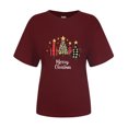 thumbnail image 4 of Fiudx Ofertas Relámpago Blusa de Moda Informal con Cuello Redondo y Estampado Navideño para Mujer, 4 of 4