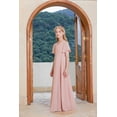 thumbnail image 4 of Drtj 2-14T Kids Teens Junior Bridesmaid Flower Girl Dresses Formal Dresses V-Neck Floor-Length Chiffon, 4 of 7