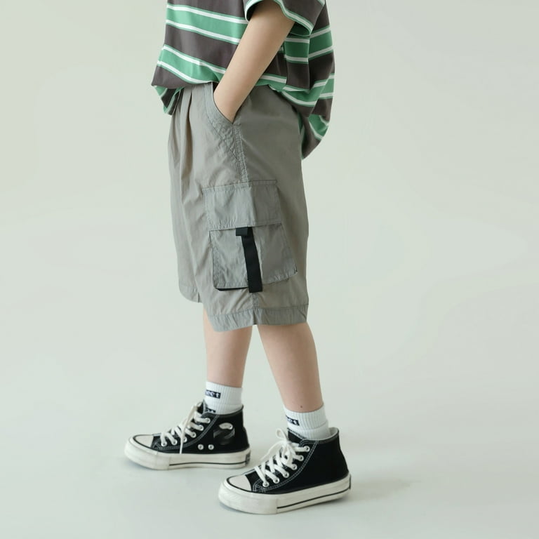 Kids Boy Cargo Shorts Lightweight Casual Straight Leg Regular