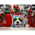 thumbnail image 2 of Old English Sheepdog Hippie Dawg Fabric Decorative Pillow 18 in x 18 in, 2 of 5