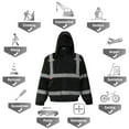 thumbnail image 6 of ProtectX High Visibility Safety Waterproof Bomber Jacket for Women Men, Hi Vis Reflective Winter Construction Jacket, Black, Medium, 6 of 8